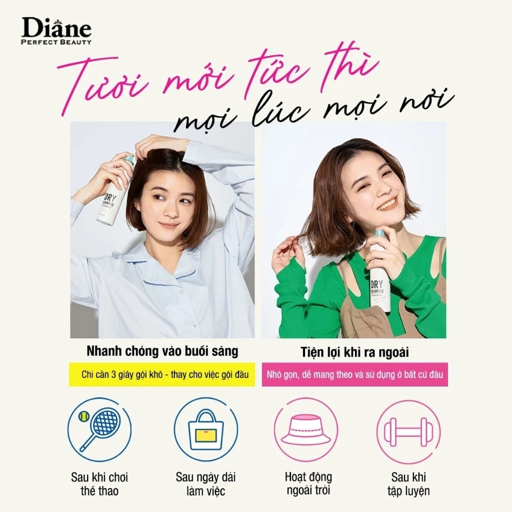 Diane Dầu gội khô Perfect Beauty Dry Shampoo Fresh Citrus & Pear 3