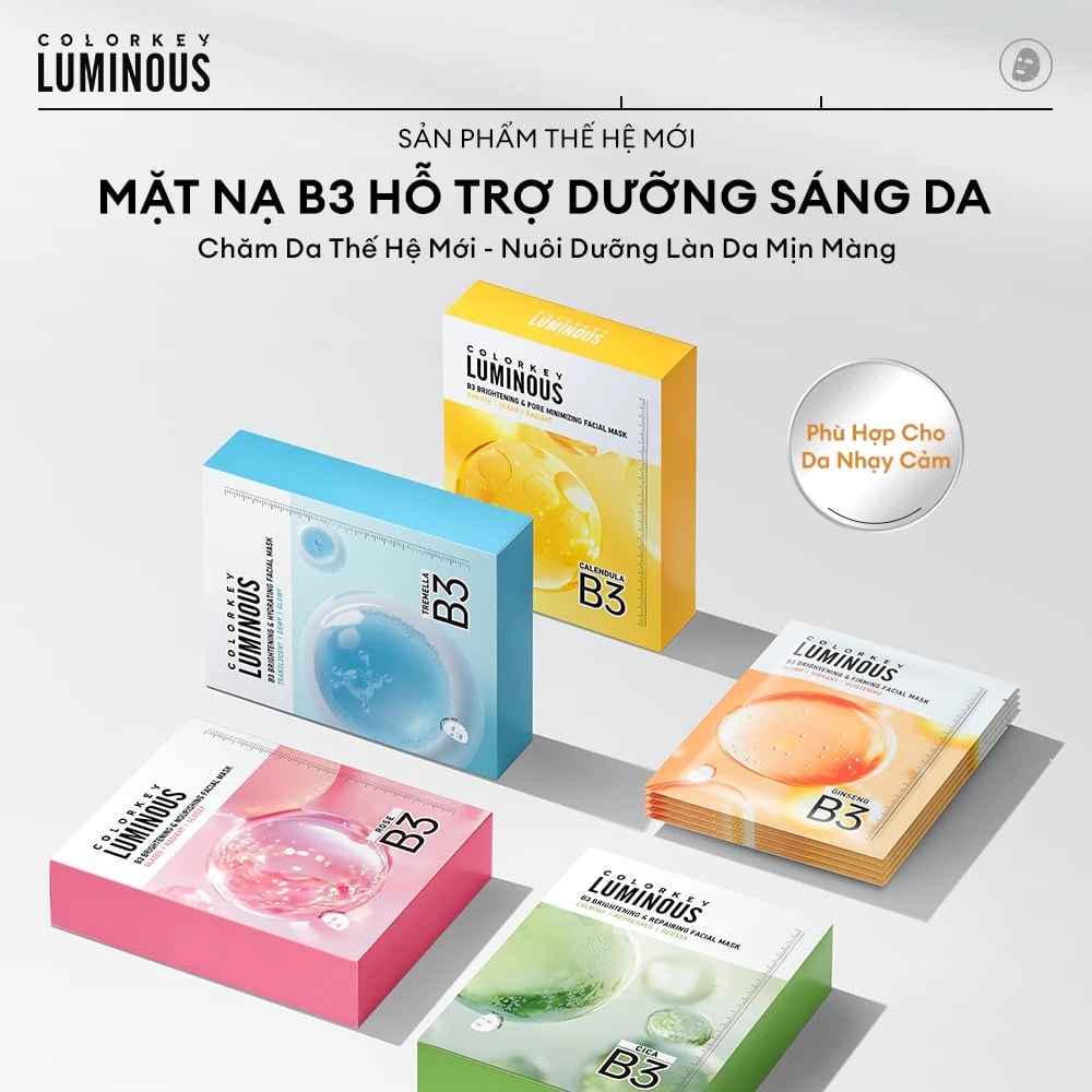 COLORKEY Mặt nạ giấy Luminous B3 Facial Mask 30ml 2