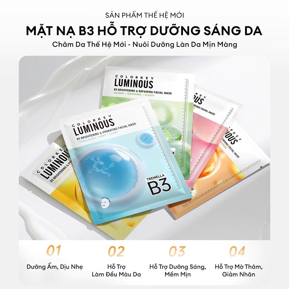 COLORKEY Mặt nạ giấy Luminous B3 Facial Mask 30ml 3