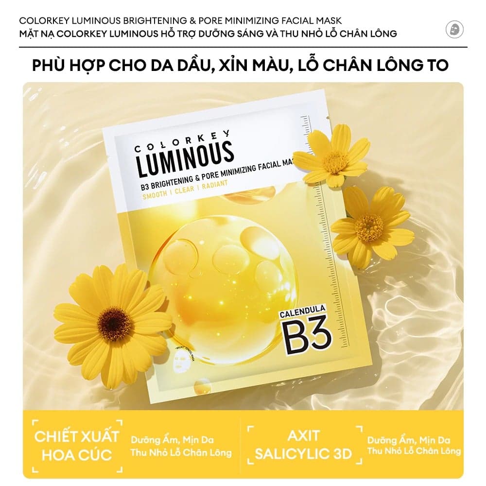 COLORKEY Mặt nạ giấy Luminous B3 Facial Mask 30ml thumb 8