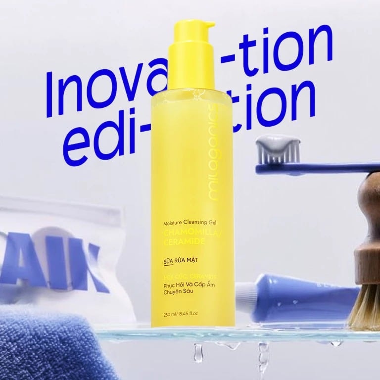 Milaganics Sữa rửa mặt hoa cúc Moisture Cleansing Gel Chamomilla Ceramide 250ml 4