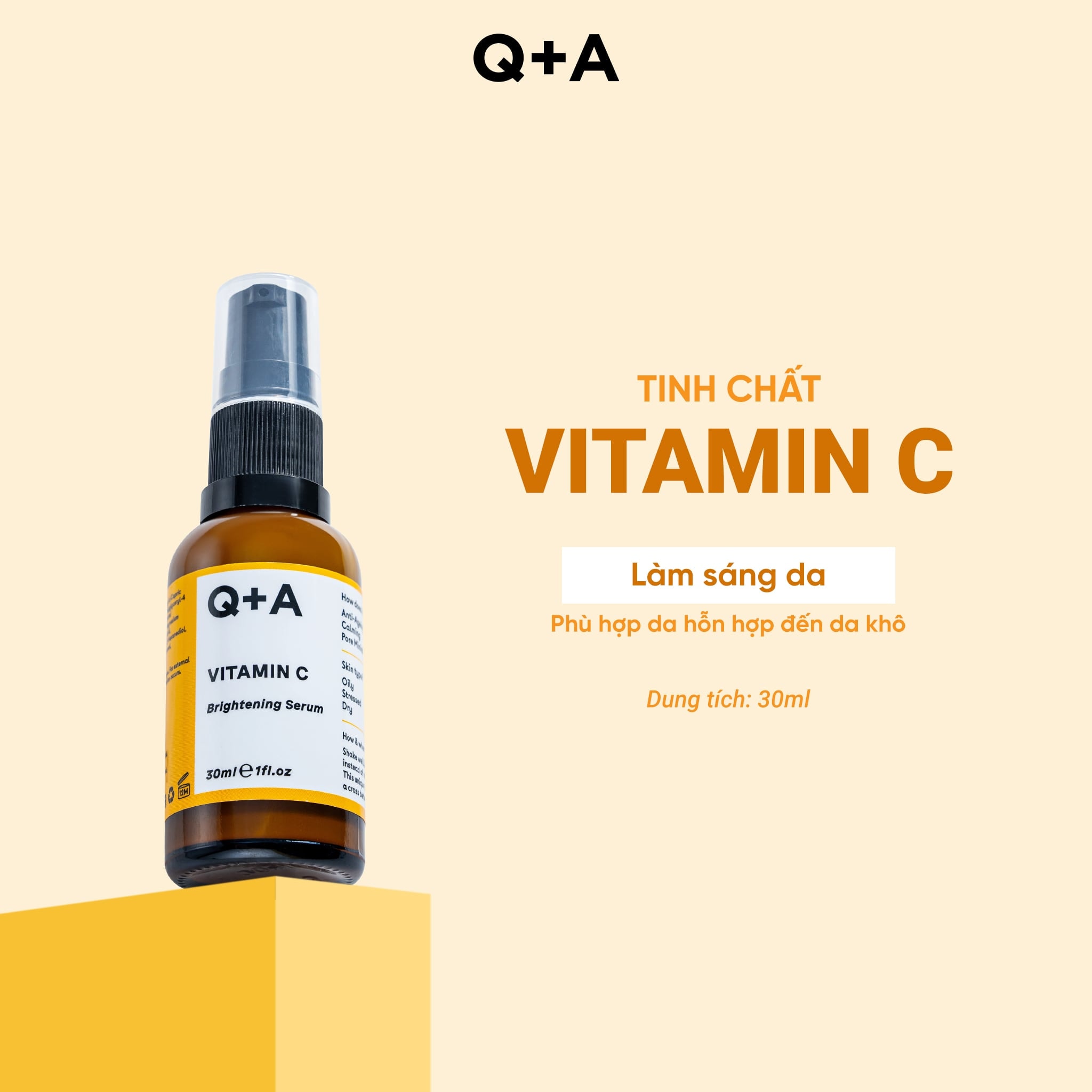 Q+A Tinh chất Vitamin C Brightening Serum 30ml 3