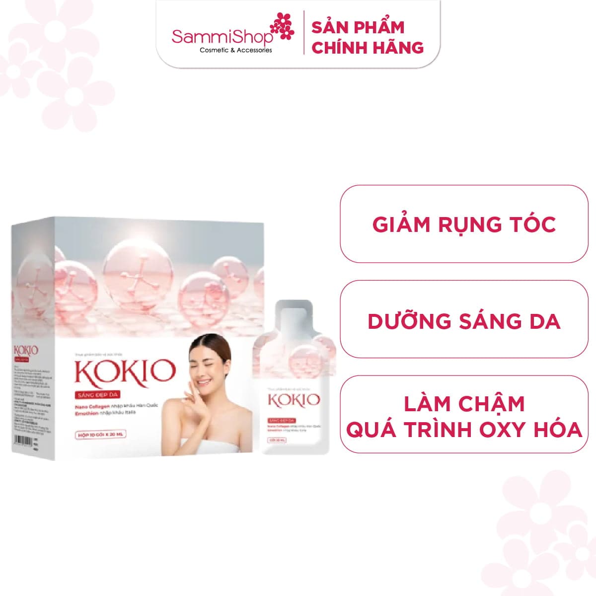 Kokio Collagen sáng đẹp da hộp 10 gói x 20ml thumb 1
