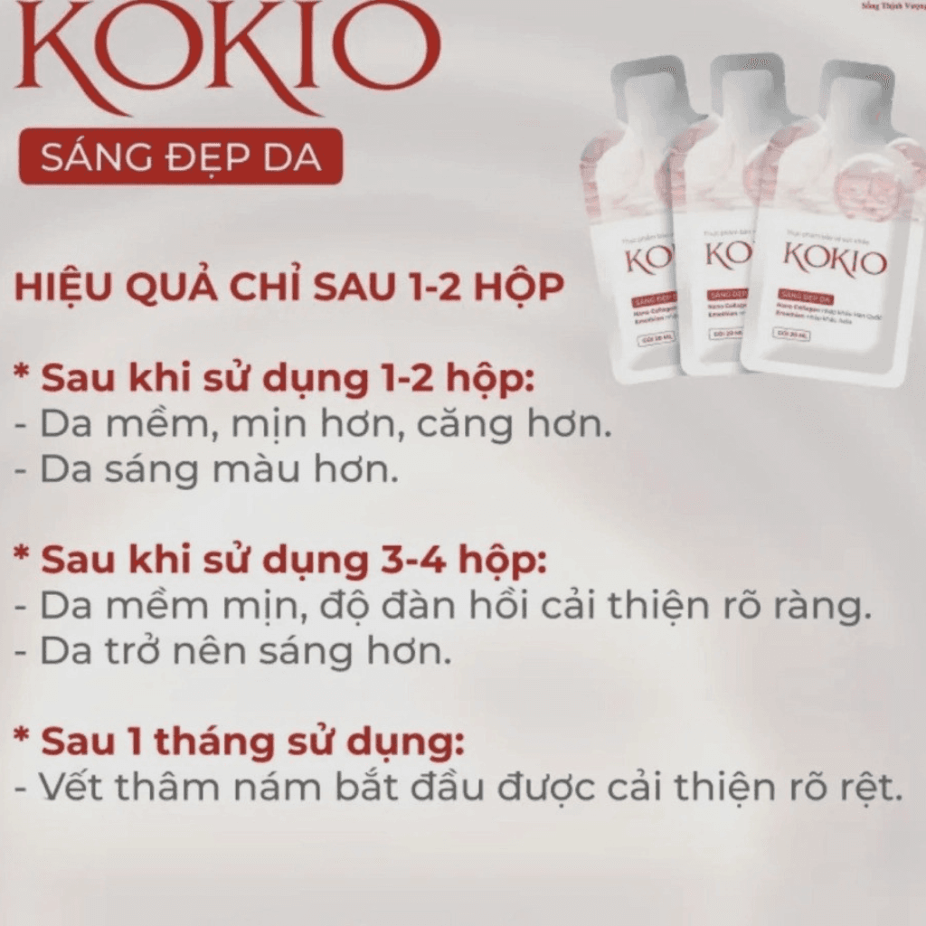 Kokio Collagen sáng đẹp da hộp 10 gói x 20ml thumb 3