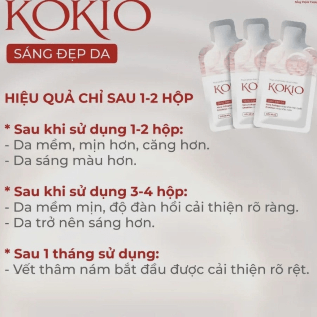 Kokio Collagen sáng đẹp da hộp 10 gói x 20ml 3