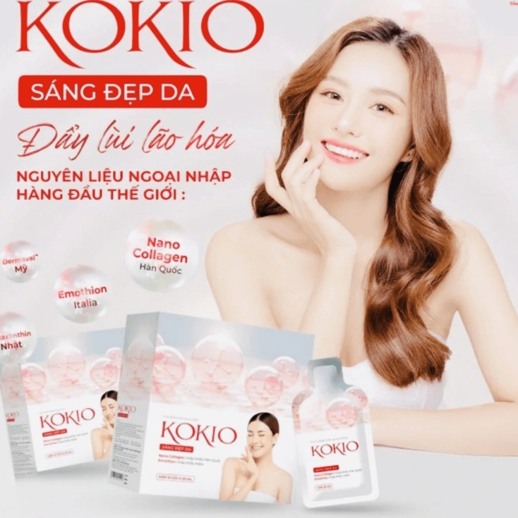 Kokio Collagen sáng đẹp da hộp 10 gói x 20ml 2