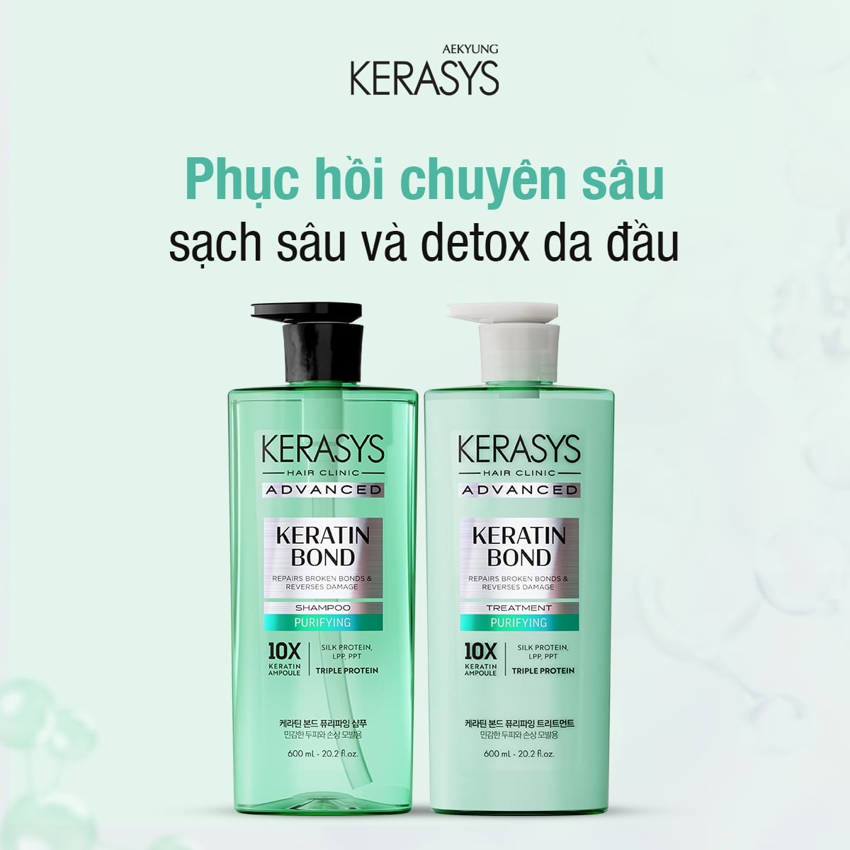 Kerasys Dầu gội Advanced Keratin Bond Purifying Shampoo 600ml 2