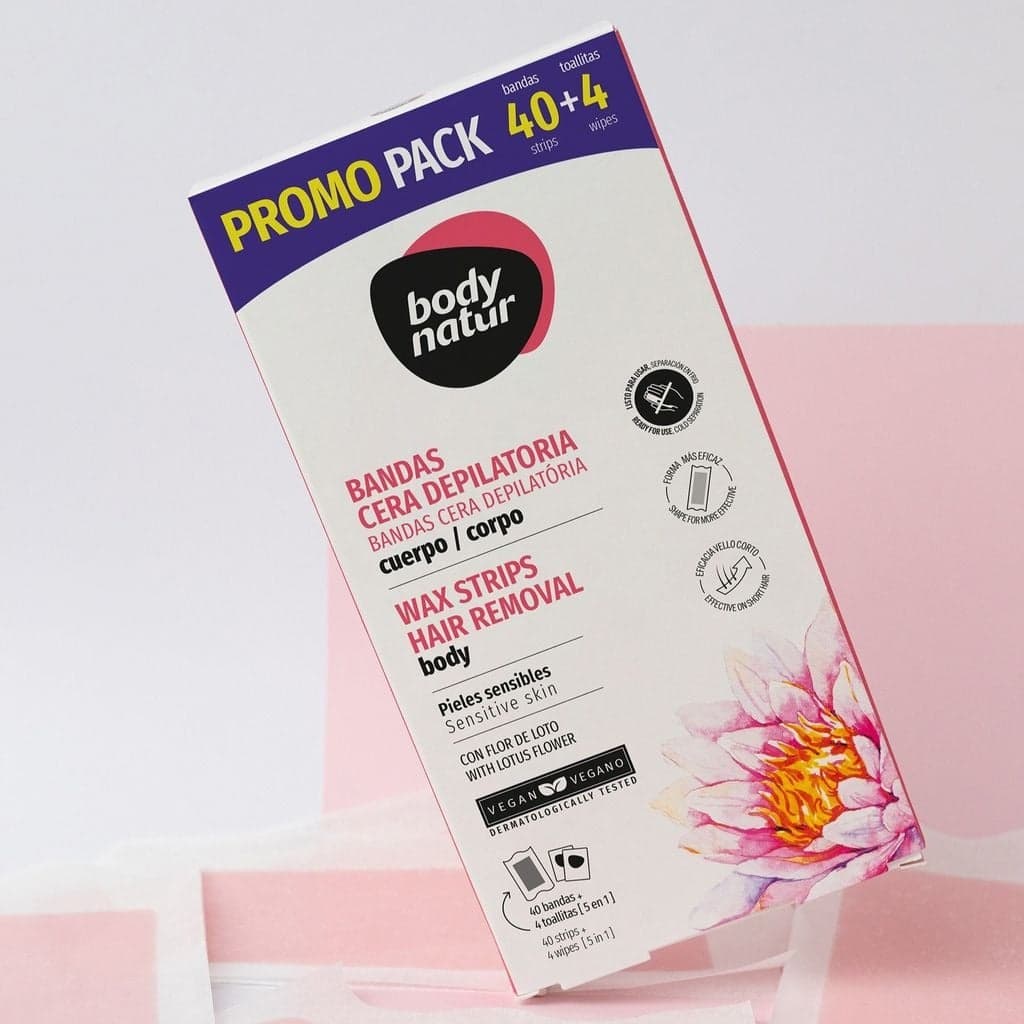Body Natur Bộ miếng dán tẩy lông Wax Strips Hair Removal Body Sensitive Skin thumb 2
