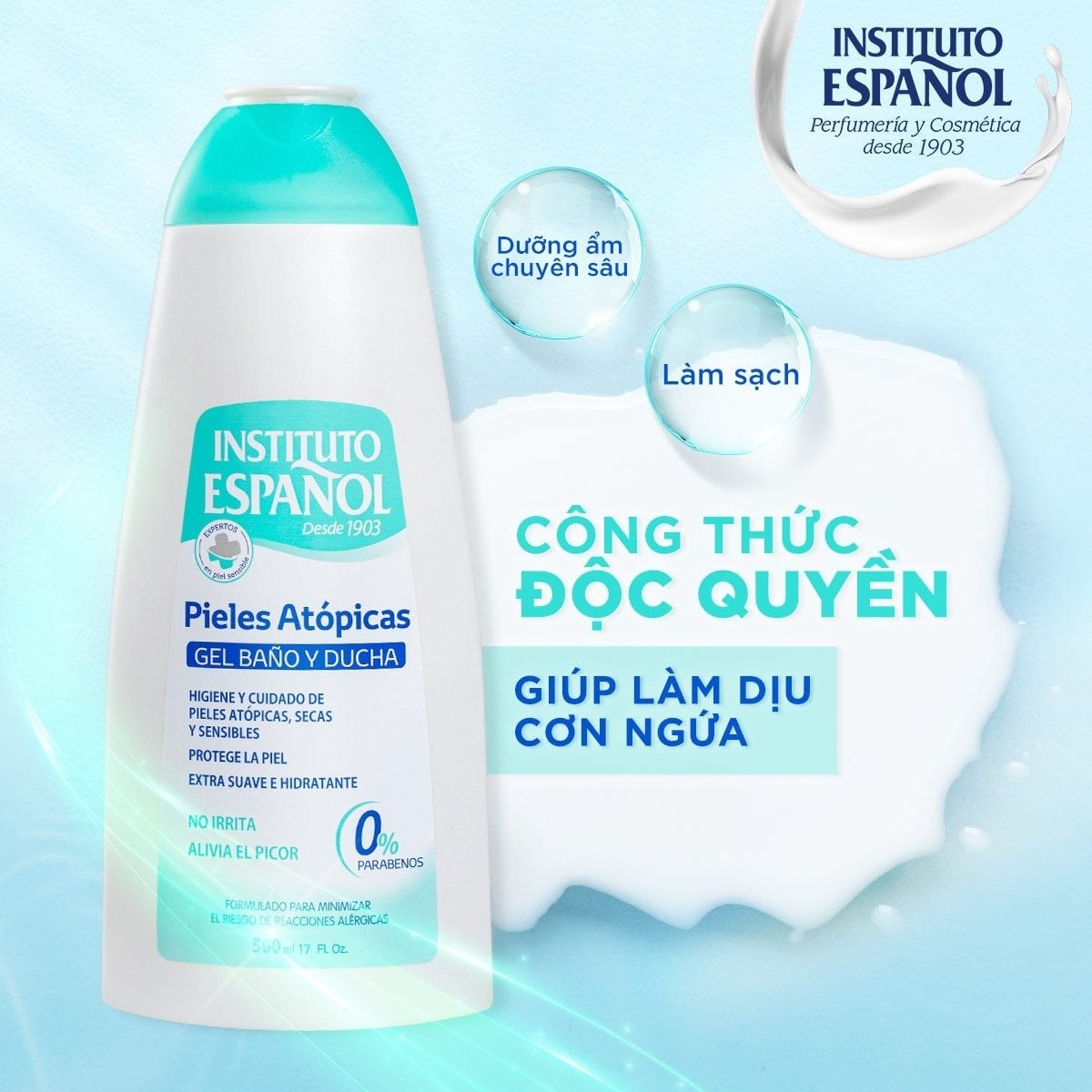 Instituto Español Gel tắm Pieles Atópicas Gel Baño Y Ducha 500ml 2