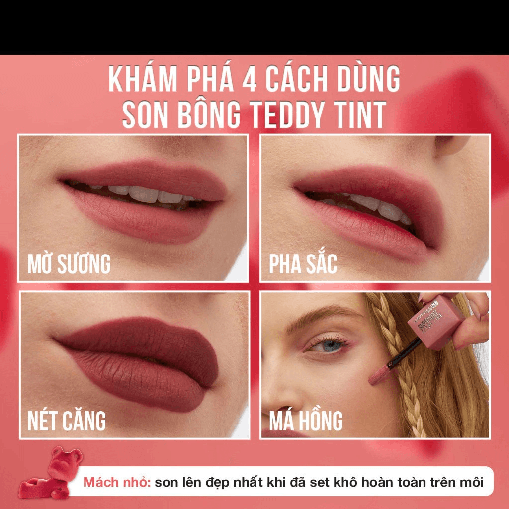 Maybelline Son kem Superstay Teddy Tint 4