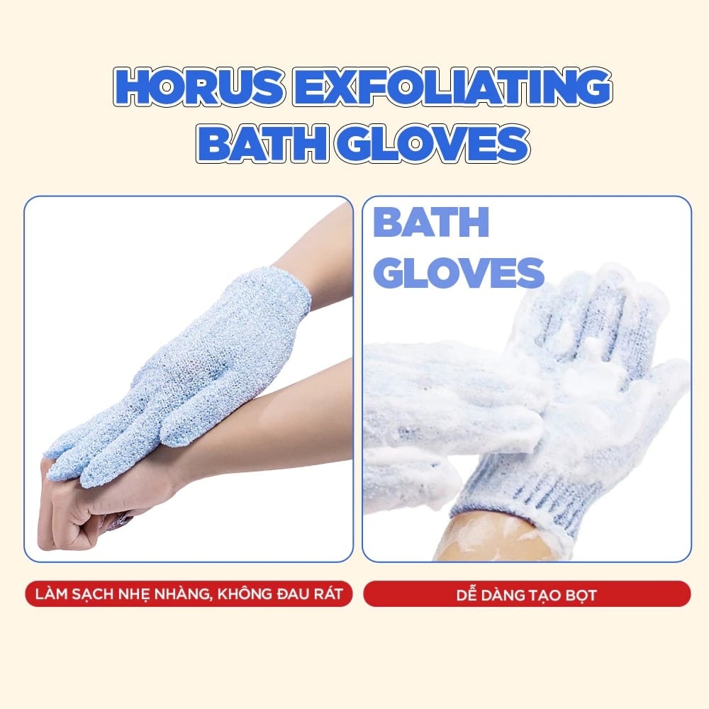 Horus Găng tay tắm Exfoliating Bath Gloves 6