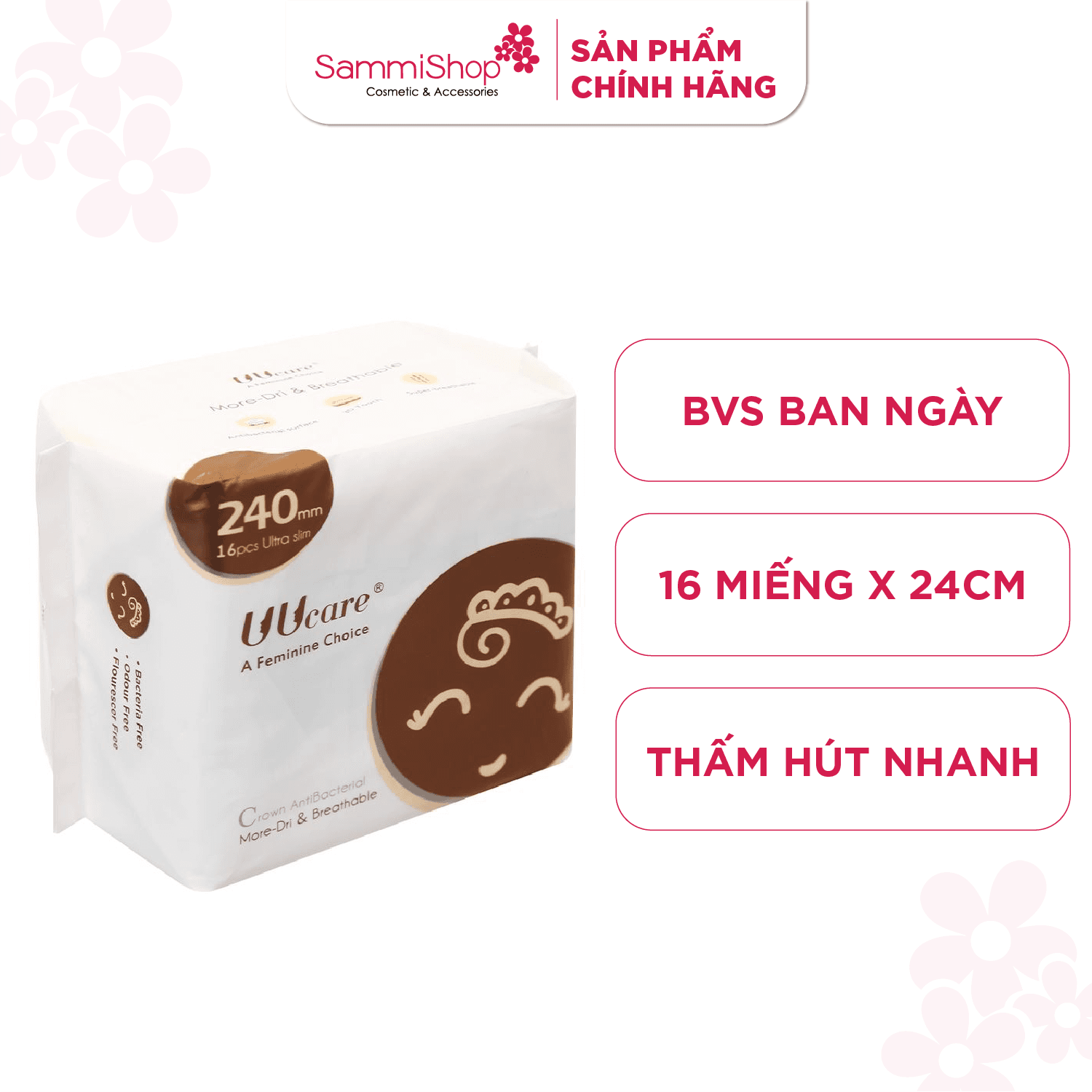 Uucare Crown BVS kháng khuẩn ban ngày 24cm x 16 miếng thumb 1