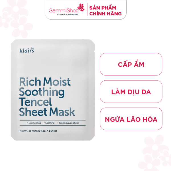 Dear, Klairs Mặt nạ giấy Rich Moist Soothing Tencel Sheet Mask 25ml thumb 1