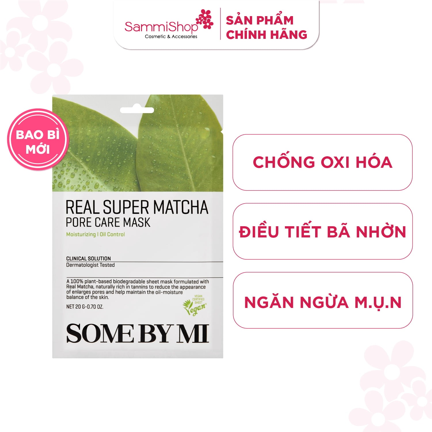 Some By Mi Mặt nạ giấy Real Super Matcha Pore Care Mask 20g 1