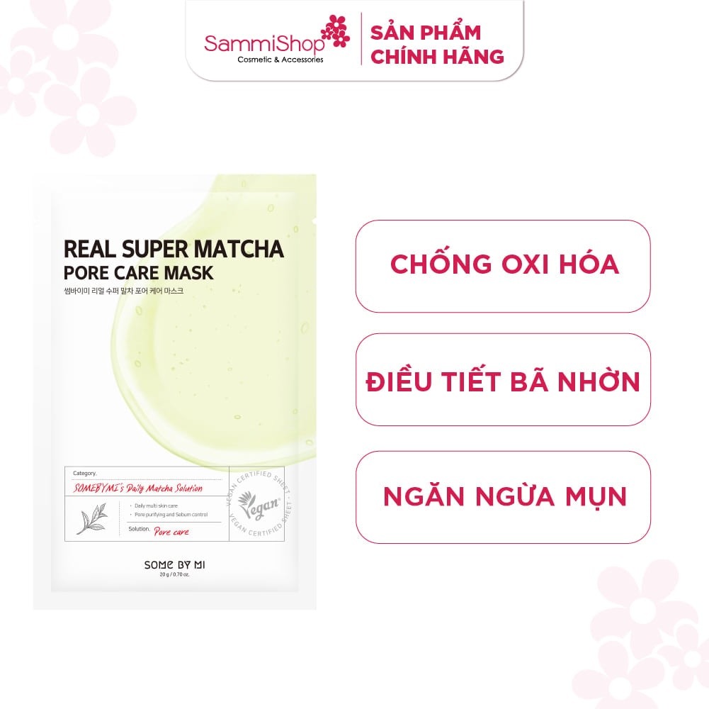 Some By Mi Mặt nạ giấy Real Super Matcha Pore Care Mask 20g 3