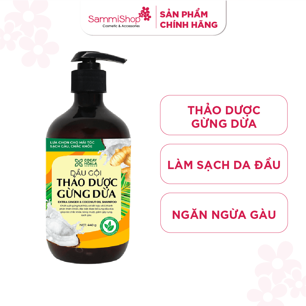 Dầu gội thảo dược Gừng - Dừa CoCayHoaLa 440g 1