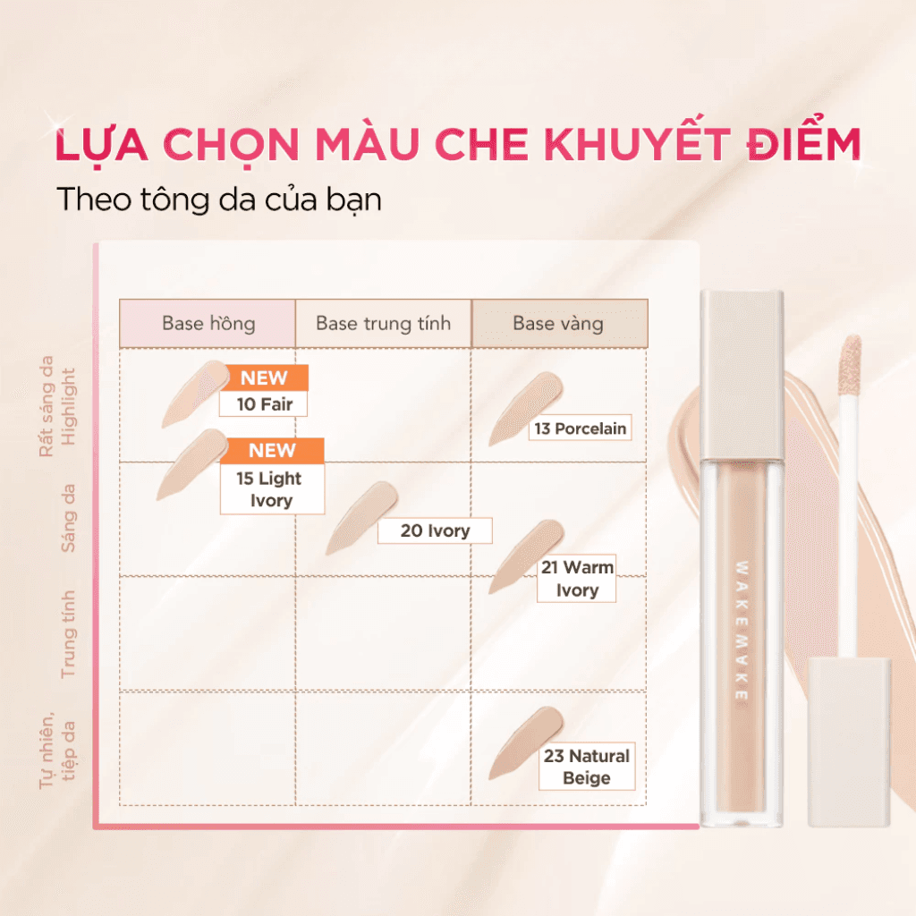 Wakemake Kem che khuyết điểm Defining Cover Concealer SPF30/PA++ 6g thumb 4