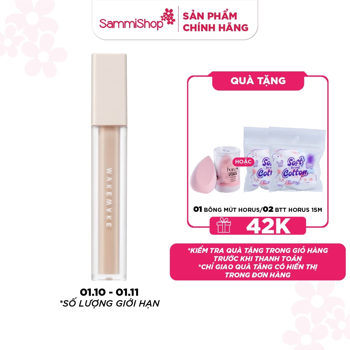 Wakemake Kem che khuyết điểm Defining Cover Concealer SPF30/PA++ 6g thumb 1
