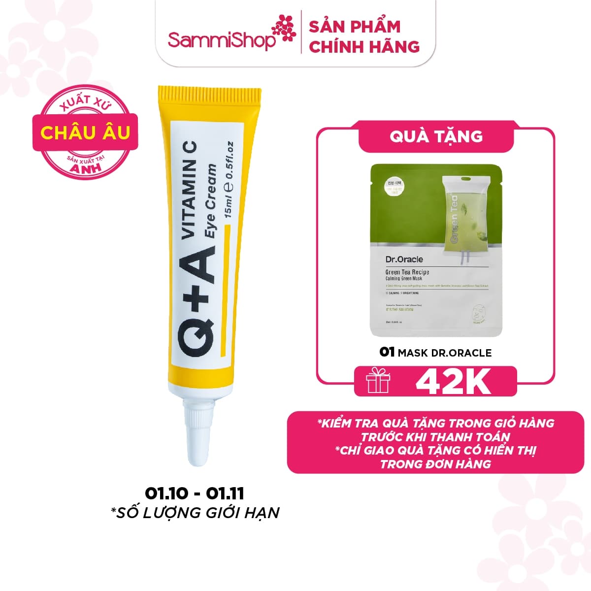 Q+A Kem dưỡng da vùng mắt Vitamin C Eye Cream 15ml thumb 1