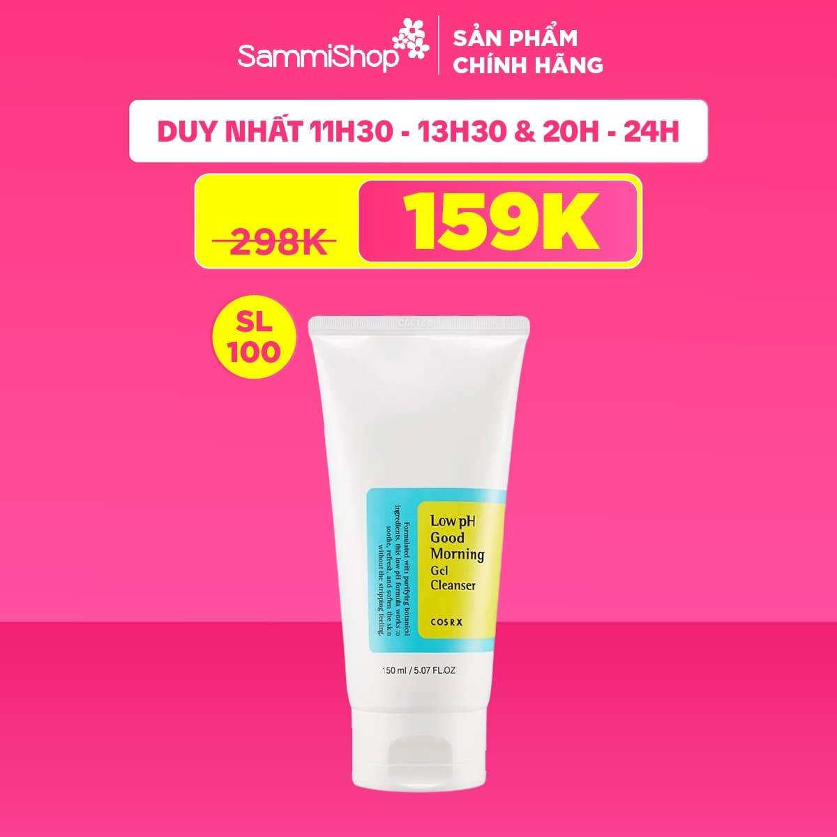 FS10 COSRX sữa rửa mặt Low pH Good Morning Gel Cleanser 150ml thumb 1
