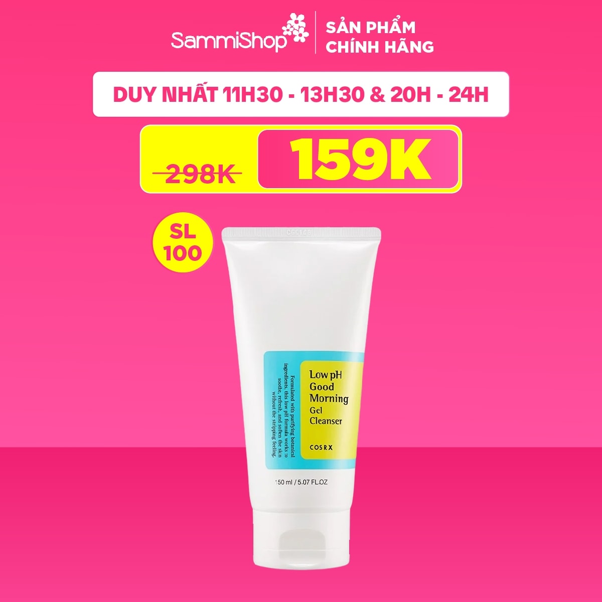 FS10 COSRX sữa rửa mặt Low pH Good Morning Gel Cleanser 150ml 1