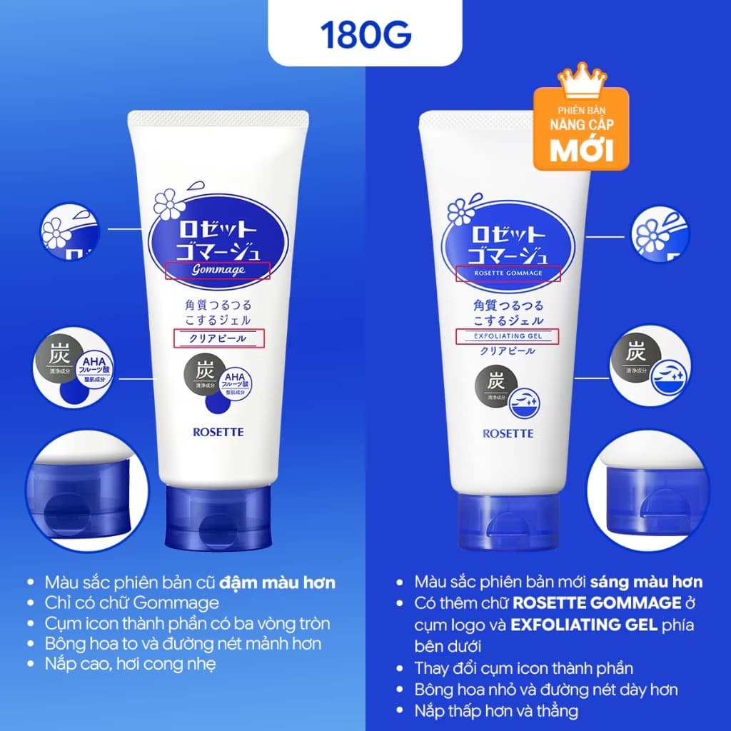 Rosette Combo Tẩy tế bào chết thu nhỏ lỗ chân lông Gommage Clear Peel CW 180g tặng TDC 180g cùng loại thumb 2