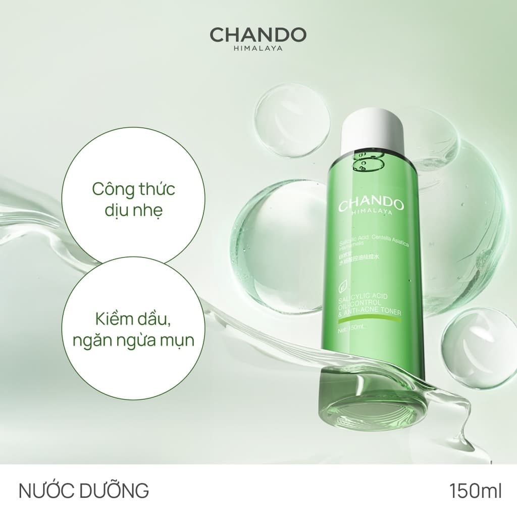 CHANDO Nước hoa hồng Salicylic Acid Oil-control & Anti-acne Toner 150ml thumb 2